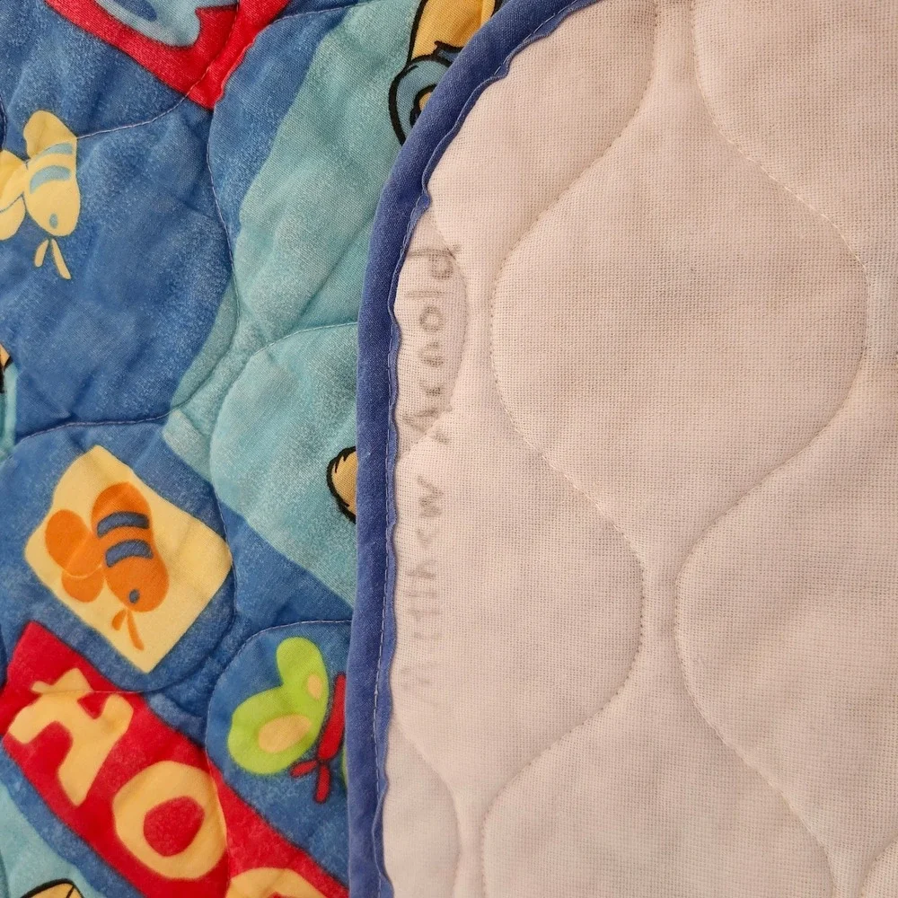 Vintage Disney Winnie the Pooh Quilted Baby Blanket 42x53 Honey Bee Butterfly